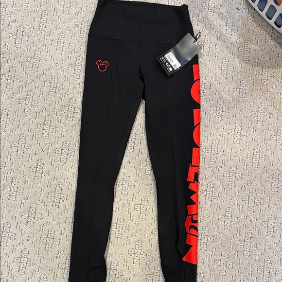 Disney Pants - Lululemon Align High-Rise 25-inch size 4 Disney Black Leggings with Red Accents